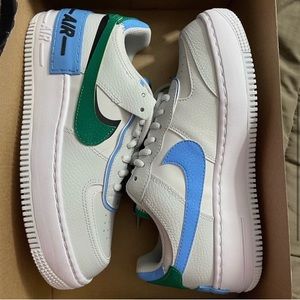 Womens AF1 Shadow Green/Blue/Black Size 7